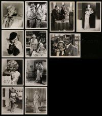 7h383 LOT OF 11 JEAN HARLOW REPRO 8X10 STILLS '80s sexy portraits by herself & with Clark Gable!