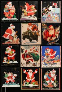 7h241 LOT OF 12 CHILD LIFE MAGAZINE CHRISTMAS COVER PRINTS '30s-40s great art of Santa Claus!