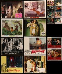 7h050 LOT OF 18 LOBBY CARDS '60s-70s great scenes from a variety of different movies!