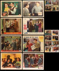 7h049 LOT OF 20 CRIME/DETECTIVE/GANGSTER LOBBY CARDS '40s scenes from a variety of movies!