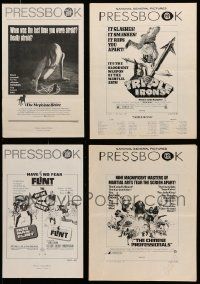 7h110 LOT OF 1 CUT AND 3 UNCUT PRESSBOOKS '60s-70s advertising images for a variety of movies!