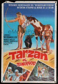 7j012 TARZAN'S DESERT MYSTERY Argentinean R50s art of Johnny Weissmuller, Sheffield & Cheetah!