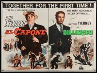 7j118 AL CAPONE/DILLINGER British quad '60s crime double bill, Steiger & Tierney, Hinchliffe art!