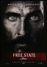 7j071 FREE STATE OF JONES teaser Canadian 1sh '16 super close-up of intense Matthew McConaughey!