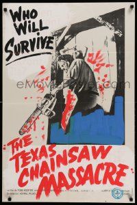 7j067 TEXAS CHAINSAW MASSACRE overpainted Canadian '74 Tobe Hooper cult classic slasher horror!