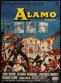 7j160 ALAMO Danish '61 Wenzel art of John Wayne & Widmark in Texas War of Independence!