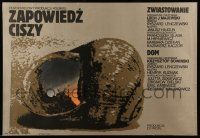 7j711 ANNOUNCEMENT OF SILENCE Polish 27x38 '78 Lech Majewski & Sowinski's Zapowiedz ciszy!