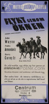 7j209 3 GODFATHERS Swedish stolpe '49 cowboy John Wayne in John Ford's Legend of the Southwest!