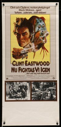 7j212 ANY WHICH WAY YOU CAN Swedish stolpe '80 cool artwork of Clint Eastwood by Bob Peak!