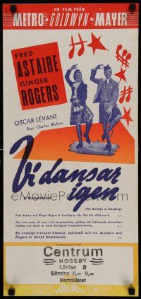 7j214 BARKLEYS OF BROADWAY Swedish stolpe '49 Fred Astaire & Ginger Rogers dancing in New York!