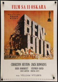 7j578 BEN-HUR Yugoslavian 20x28 R70s Charlton Heston, William Wyler classic religious epic!