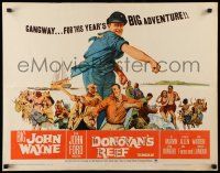 7k082 DONOVAN'S REEF 1/2sh '63 John Ford, great art of punching sailor John Wayne & Lee Marvin!