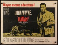 7k115 HATARI 1/2sh R67 Howard Hawks, great artwork images of John Wayne in Africa!