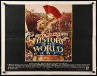7k119 HISTORY OF THE WORLD PART I 1/2sh '81 artwork of Roman soldier Mel Brooks by John Alvin!