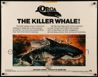 7k186 ORCA 1/2sh '77 wild artwork of attacking Killer Whale by John Berkey!