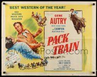 7k188 PACK TRAIN 1/2sh '53 Gene Autry & Smiley Burnette cracks a hijack attack on food train!