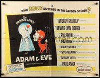 7k201 PRIVATE LIVES OF ADAM & EVE 1/2sh '60 wacky art of sexy Mamie Van Doren & devil Mickey Rooney!