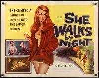 7k226 SHE WALKS BY NIGHT 1/2sh '60 German prostitution, sexy art of bad girl Belinda Lee!