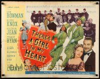 7k248 THERE'S A GIRL IN MY HEART style B 1/2sh '49 Elyse Knox, Gloria Jean, Peggy Ryan,Lon Chaney Jr