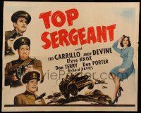 7k257 TOP SERGEANT 1/2sh '42 Army solders Leo Carrillo & Andy Devine, plus sexy Elyse Knox!