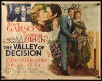 7k263 VALLEY OF DECISION style A 1/2sh '45 pretty Greer Garson romanced by Gregory Peck, Barrymore!