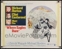 7k272 WHERE EAGLES DARE int'l 1/2sh '68 Clint Eastwood, Richard Burton, Mary Ure, different!