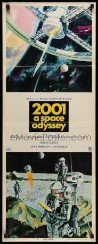 7k288 2001: A SPACE ODYSSEY insert '68 Kubrick, space wheel & astronauts art by McCall!