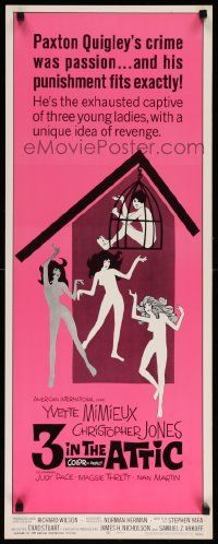 7k290 3 IN THE ATTIC insert '68 Yvette Mimieux, great sexy artwork of naked girls dancing!