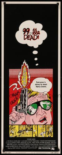 7k296 99 & 44/100% DEAD insert '74 directed by John Frankenheimer, cool different pop art image!