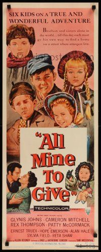7k307 ALL MINE TO GIVE insert '57 Glynis Johns, Cameron Mitchell, six kids on a wonderful adventure!