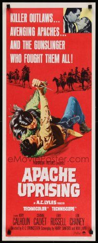 7k316 APACHE UPRISING insert '66 Rory Calhoun, art of cowboy fighting with Native American!