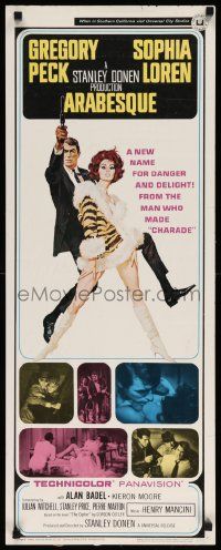 7k320 ARABESQUE insert '66 art of Gregory Peck & sexy Sophia Loren by Robert McGinnis!