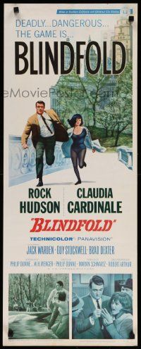 7k348 BLINDFOLD insert '66 Rock Hudson, Claudia Cardinale, greatest security trap ever devised!