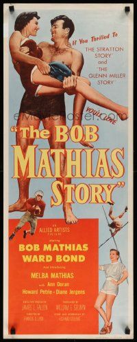 7k351 BOB MATHIAS STORY insert '54 Olympic decathlon gold winner & his wife Melba!