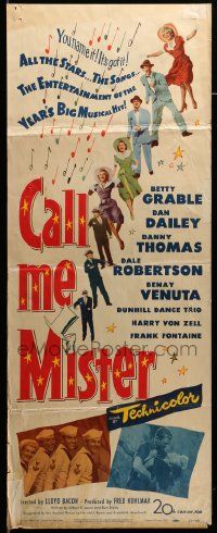 7k373 CALL ME MISTER insert '51 Betty Grable, Dan Dailey & cast, you name it, it's got it!
