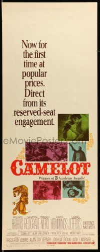 7k374 CAMELOT insert '67 Richard Harris as King Arthur, Vanessa Redgrave as Guenevere!