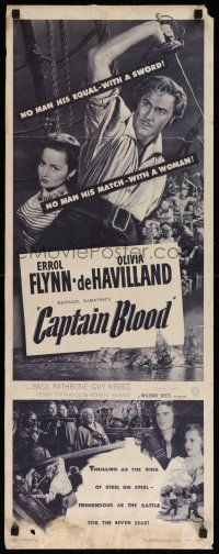 7k375 CAPTAIN BLOOD insert R51 Errol Flynn, Olivia de Havilland, Michael Curtiz classic!