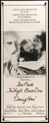 7k390 COMING HOME insert '78 Jane Fonda, Jon Voight, Bruce Dern, Hal Ashby, Vietnam veterans!