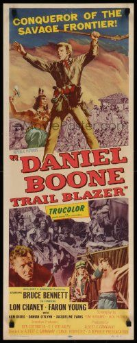 7k403 DANIEL BOONE TRAIL BLAZER insert '56 art of Bruce Bennett, conqueror of the savage frontier!