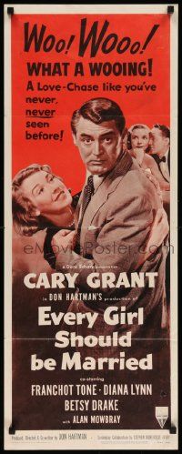 7k428 EVERY GIRL SHOULD BE MARRIED insert R54 Cary Grant, Diana Lynn, Betsy Drake!