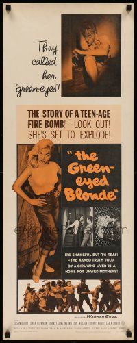 7k465 GREEN-EYED BLONDE insert '57 sexy smoking bad girl Susan Oliver in tight shirt & jeans!