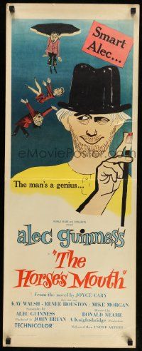 7k512 HORSE'S MOUTH insert '59 great artwork of Alec Guinness, the man's a genius!