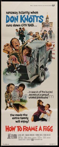 7k521 HOW TO FRAME A FIGG insert '71 Joe Flynn, wacky comedy art of Don Knotts!