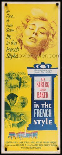 7k540 IN THE FRENCH STYLE insert '63 sexy Jean Seberg, Stanley Baker, written by Irwin Shaw!