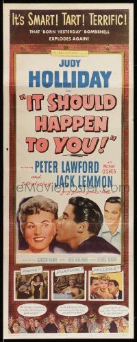 7k550 IT SHOULD HAPPEN TO YOU insert '54 Judy Holliday, Peter Lawford, Jack Lemmon in his first role
