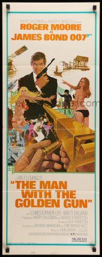 7k662 MAN WITH THE GOLDEN GUN East Hemi insert '74 Robert McGinnis art of Roger Moore as James Bond!