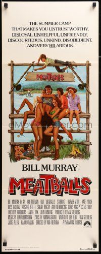 7k668 MEATBALLS insert '79 Ivan Reitman, artwork of Bill Murray & sexy babes by Morgan Kane!