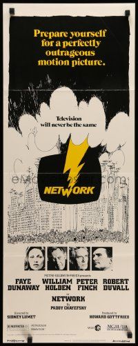 7k680 NETWORK insert '76 written by Paddy Cheyefsky, William Holden, Sidney Lumet classic!