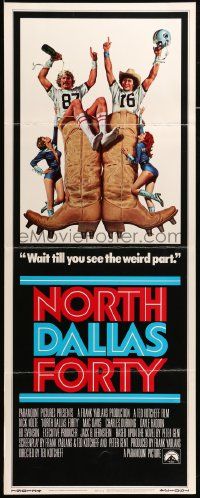 7k686 NORTH DALLAS FORTY insert '79 Nick Nolte, great Texas football art by Morgan Kane!