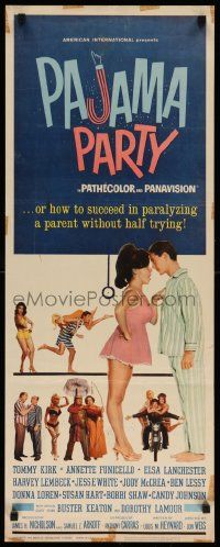 7k699 PAJAMA PARTY insert '64 Annette Funicello in sexy lingerie, Tommy Kirk, Buster Keaton!